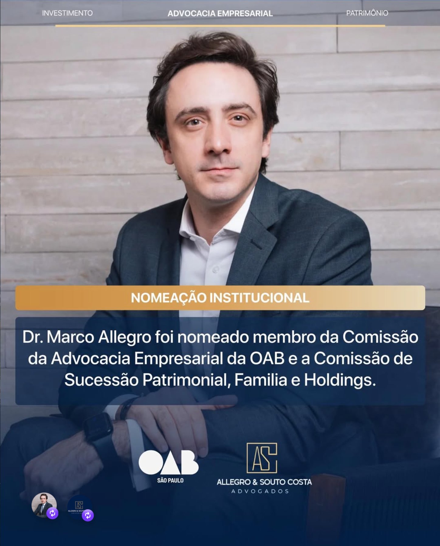 Nomeação Institucional — OAB/SP